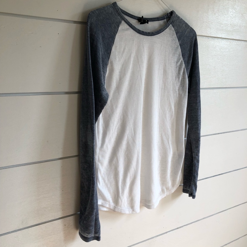Blue/gray Baseball tee Long Sleeve